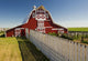 Red Barn With Fence, Near Lake Alma, Saskatchewan Wall Mural