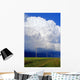 Power Lines With A Cumulonimbus Supercell Cloud Mass Wall Mural