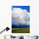 Power Lines With A Cumulonimbus Supercell Cloud Mass Wall Mural