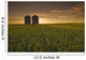 Bloom Stage Canola Field With Grain Bins In The Background Wall Mural