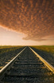 Railway At Sunrise, Near Winnipeg, Manitoba Wall Mural