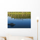Bench On A Dock And Trees Reflected In Water Wall Mural