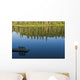 Bench On A Dock And Trees Reflected In Water Wall Mural