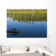 Bench On A Dock And Trees Reflected In Water Wall Mural
