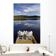Adirondack Chairs On Dock Wall Mural