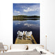 Adirondack Chairs On Dock Wall Mural