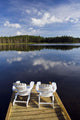 Adirondack Chairs On Dock Wall Mural