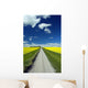 Country Road With Blooming Canola Fields On Both Sides Wall Mural