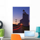 Streak Of Truck Lights And An Old Grain Elevator, Virden, Manitoba Wall Mural