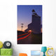 Streak Of Truck Lights And An Old Grain Elevator, Virden, Manitoba Wall Mural