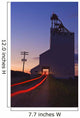 Streak Of Truck Lights And An Old Grain Elevator, Virden, Manitoba Wall Mural