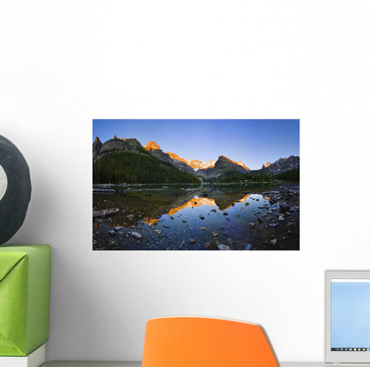 Lake O'hara And Mountains At Sunset Wall Mural