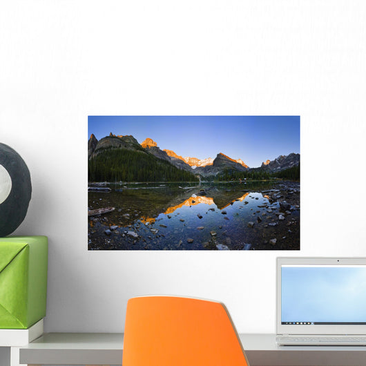 Lake O'hara And Mountains At Sunset Wall Mural