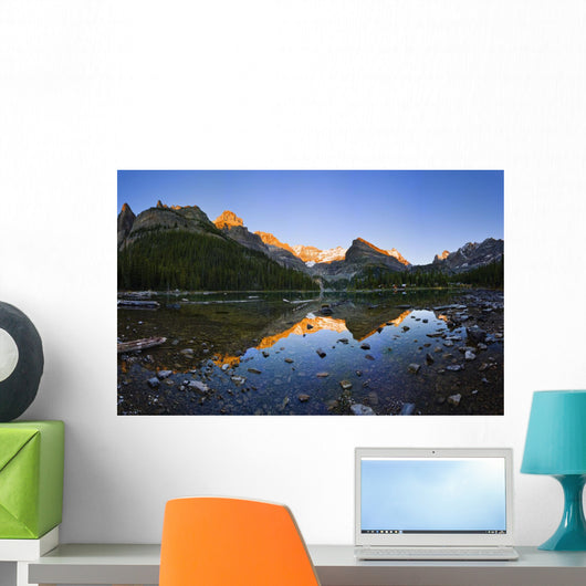 Lake O'hara And Mountains At Sunset Wall Mural