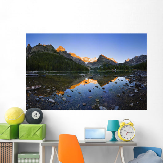 Lake O'hara And Mountains At Sunset Wall Mural
