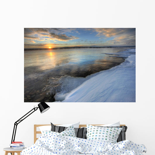 Setting Sun Over Teslin Lake After A Clearing Storm, Yukon Wall Mural