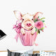 Cute Pig Watercolor Illustration Wall Decal