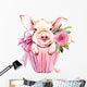 Cute Pig Watercolor Illustration Wall Decal