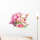 Cute Pig Laying Down Watercolor Illustration Wall Decal