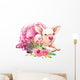 Cute Pig Laying Down Watercolor Illustration Wall Decal