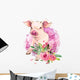 Cute Watercolor Ballerina Pig Wall Decal