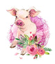 Cute Watercolor Ballerina Pig Wall Decal