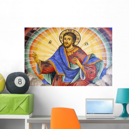 Jesus Christ Fresco From Rila Monastery Bulgaria Wall Mural