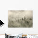 Tips Of Coniferous Trees In Mist, Vancouver Island, British Columbia Wall Mural