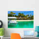 Boat Moored Tropical Island Wall Decal