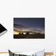 Sunset Silhouetting Grain Silos In Autumn, Rural Alberta Wall Mural