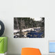 Ouareau River And Snow Covered Evergreen Trees In Winter Wall Mural