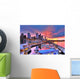 Seattle skyline and waterfront in sunrise Wall Mural