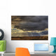 Sun Rays Through Clouds Over Three Old Grain Bins, Rural Alberta Wall Mural