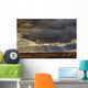Sun Rays Through Clouds Over Three Old Grain Bins, Rural Alberta Wall Mural