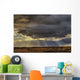 Sun Rays Through Clouds Over Three Old Grain Bins, Rural Alberta Wall Mural