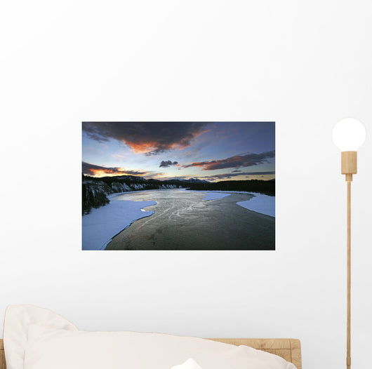 Sunrise Over The Teslin River, Yukon Wall Mural