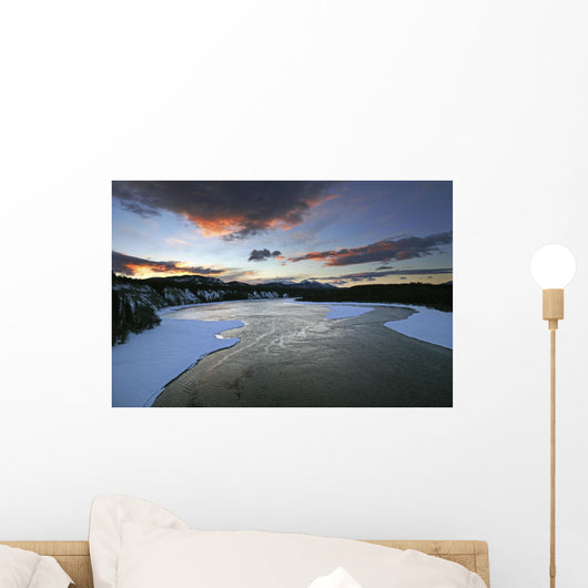 Sunrise Over The Teslin River, Yukon Wall Mural