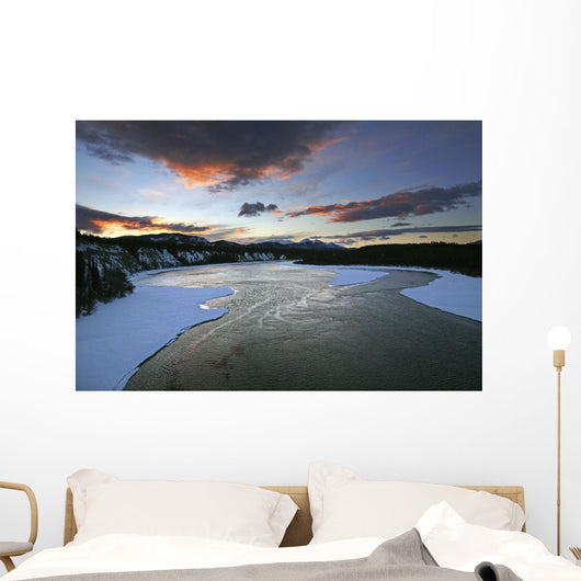 Sunrise Over The Teslin River, Yukon Wall Mural