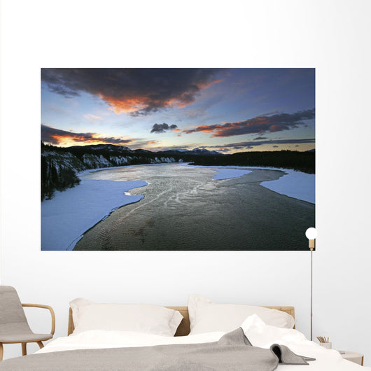 Sunrise Over The Teslin River, Yukon Wall Mural