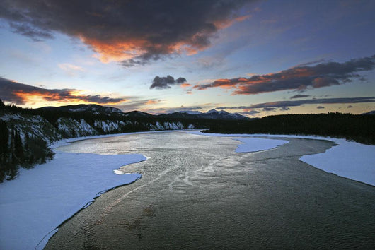 Sunrise Over The Teslin River, Yukon Wall Mural