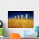 Mature Winter Wheat Field With Grain Bins In The Background Wall Mural