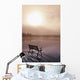 Dock In Morning Fog, Oxtongue Lake, Dwight, Ontario, Canada Wall Mural