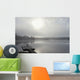 Dock In Morning Fog, Oxtongue Lake, Dwight, Ontario Wall Mural