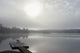 Dock In Morning Fog, Oxtongue Lake, Dwight, Ontario Wall Mural