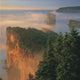 Perce Rock And The Three Sisters In Fog At Sunrise Wall Mural