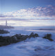Waves And Cap Des Rosiers Lighthouse At Dusk Wall Mural