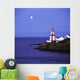 Lighthouse In Moon Light, Campobello Island, New Brunswick Wall Mural