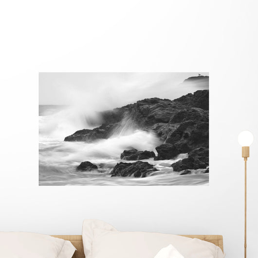 Waves On Rocky Shoreline, Long Beach, British Columbia Wall Mural
