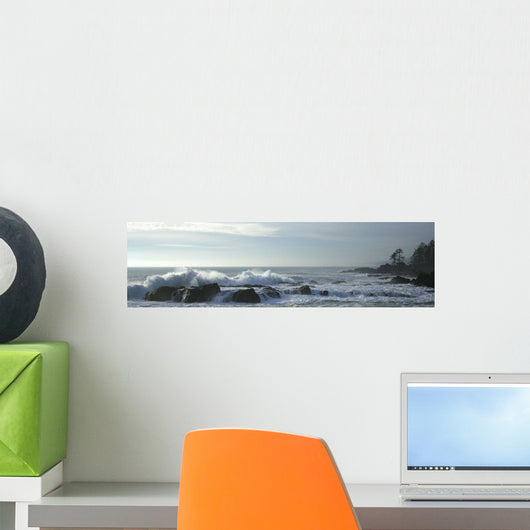 Waves On Rocky Shoreline, Botany Bay, British Columbia Wall Mural