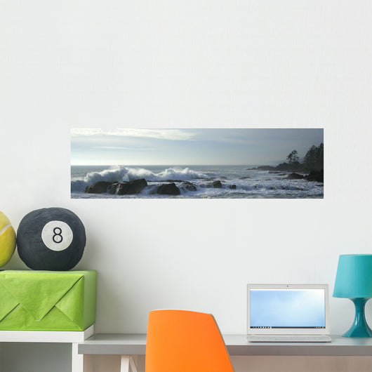 Waves On Rocky Shoreline, Botany Bay, British Columbia Wall Mural